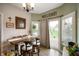 Inviting dining nook adjacent to kitchen with views of backyard, perfect for cozy meals and entertaining guests at 5576 W Glenview Dr, McCordsville, IN 46055