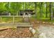 Cabin with outdoor wooden deck and stairs near firepit with lake access at 8434 S Christian Dr, Nineveh, IN 46164