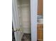 Storage closet with shelving for organization and efficient storage of household items at 922 Eagle Brook Dr, Shelbyville, IN 46176