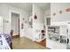 Pristine kitchen with white cabinets, appliances, and ample countertop space. Includes a vintage-style divider at 1138 N Oxford St, Indianapolis, IN 46201