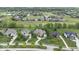 A picturesque aerial view of a neighborhood situated on a golf course at 11404 Hanbury Manor Blvd, Noblesville, IN 46060