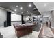 Spacious home theater with large screen, comfortable seating, and cozy lighting perfect for entertainment at 11404 Hanbury Manor Blvd, Noblesville, IN 46060