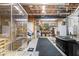 Unfinished basement space with exposed ceiling, utilities, sauna, and room for customization at 11404 Hanbury Manor Blvd, Noblesville, IN 46060