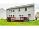 The back of the home showcases a deck, a spacious lawn, and a view of the neighboring house at 11919 Gatwick View Dr, Fishers, IN 46037