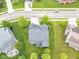 Aerial view of roof and manicured lawn with trees and shrubs at 14931 W Black Wolf Run Dr, Carmel, IN 46033