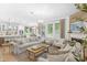 Bright living room open to kitchen, featuring a fireplace, hardwood floors, and neutral furnishings at 14931 W Black Wolf Run Dr, Carmel, IN 46033