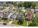 Charming neighborhood with well-maintained homes, green lawns, and mature trees, captured from an aerial perspective at 1627 Pleasant St, Indianapolis, IN 46203