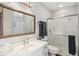 Bathroom with a glass shower and large vanity at 16332 Valhalla Dr, Noblesville, IN 46060