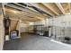 Basement features exposed wooden beams, utilities and storage at 2485 Alexandra Dr, Carmel, IN 46074