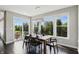 Dining area with table and chairs overlooking backyard through a sliding glass door at 2485 Alexandra Dr, Carmel, IN 46074