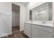 Bathroom features double vanity sinks with modern fixtures and a walk-in closet at 284 N Bur Oak Dr, Mooresville, IN 46158