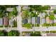 Birds eye view of a neighborhood showcasing houses, trees and car lined streets at 3106 N Harding St, Indianapolis, IN 46208