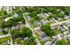 Aerial view of a neighborhood with tree-lined streets and various home styles at 3106 N Harding St, Indianapolis, IN 46208