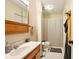Clean bathroom with a vanity, and shower curtain, and natural light at 4701 Candy Spots Dr, Indianapolis, IN 46237
