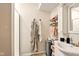 Bright bathroom featuring a shower and a functional vanity, perfect for daily routines at 4701 Candy Spots Dr, Indianapolis, IN 46237