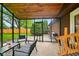 Relaxing screened patio with wood ceiling and outdoor seating, perfect for enjoying the backyard view at 4701 Candy Spots Dr, Indianapolis, IN 46237