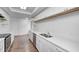 Modern kitchen featuring white cabinets, stainless steel appliances, and subway tile at 5097 Vantage Point Rd # B 2, Avon, IN 46123