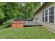 Home exterior showing backyard with deck and hot tub, perfect for entertaining at 5640 High Vista Cir, Indianapolis, IN 46234