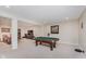 Spacious game room featuring a pool table, carpet flooring, and recessed lighting at 6337 Ederline Ln, Noblesville, IN 46062