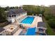 Overhead shot of neighborhood pool with lounge, playground and covered picnic area, enhancing community living at 6337 Ederline Ln, Noblesville, IN 46062