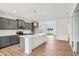 Modern kitchen featuring gray cabinets, stainless steel appliances, and a center island at 9160 Anthem Ave, Plainfield, IN 46168