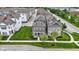 A beautiful aerial view of neighborhood homes with manicured lawns, sidewalks, and tree-lined streets at 13048 Minden Dr, Fishers, IN 46037