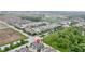 An aerial view of the community with a marker and showcasing the neighborhood streets and green spaces at 13048 Minden Dr, Fishers, IN 46037