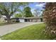 Charming single-story home with stone accents, a spacious driveway, and lush green lawn at 1311 N Eaton Ave, Indianapolis, IN 46219