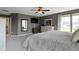 Spacious bedroom featuring a ceiling fan, carpet flooring, and a window for natural light at 13485 Mancroft Dr, Fishers, IN 46037