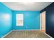 Bright blue bedroom with new carpeting, and walk in closet at 1454 Silver Pine Ln, Sheridan, IN 46069