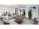 Beautifully staged living room with modern furniture, an open floor plan and a stylish decor at 1454 Silver Pine Ln, Sheridan, IN 46069