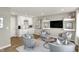Modern living area with a sink, bar, recessed lights, neutral walls, and comfortable furniture at 17721 Remy Rd, Noblesville, IN 46062