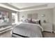 Bright main bedroom with modern decor, large windows offering ample natural light, and plush bedding at 17721 Remy Rd, Noblesville, IN 46062