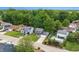 Aerial view of suburban street featuring mature trees and well-maintained homes at 1826 Shorter Dr, Indianapolis, IN 46214