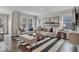 Bright living room with modern decor, stylish striped rug, and large windows at 19390 Mcbee Ave, Westfield, IN 46074