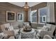 Cozy seating area featuring wood paneling, natural light, and modern decor at 19390 Mcbee Ave, Westfield, IN 46074