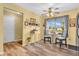 Cozy dining area features a ceiling fan and a window with a view of the outdoors at 2044 Flamingo Way, Franklin, IN 46131