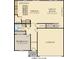 First floor layout showing kitchen, dining area, great room, bath, bedroom, foyer, covered porch, and garage at 2948 Woods Edge Dr, Greenwood, IN 46143
