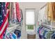 Well-organized walk-in closet with custom shelving and window at 3655 Copperleaf Blvd, Greenwood, IN 46143