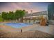 Spacious backyard with a large in-ground pool, patio area, and mature trees, great for entertaining at 4495 W Stones Crossing Rd, Greenwood, IN 46143