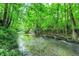 A flowing creek with lush green vegetation on its banks, creating a peaceful outdoor scene at 4495 W Stones Crossing Rd, Greenwood, IN 46143
