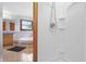 Bathroom featuring a walk-in shower, soaking tub, double vanity, and tile floors at 5313 Redbird Dr, Columbus, IN 47201