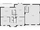 Layout of the house's first floor showcasing a living room, kitchen, and garage at 5313 Redbird Dr, Columbus, IN 47201