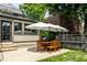 Back patio with a view of the home, yard, and outdoor seating at 5401 N New Jersey St, Indianapolis, IN 46220