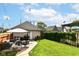 Well-maintained backyard features a patio with outdoor furniture, perfect for entertaining guests at 635 E 10Th St, Indianapolis, IN 46202