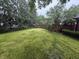 Wide view of green backyard and wood fence at 6609 N Tuxedo Ln, Indianapolis, IN 46220
