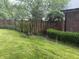 Backyard with green grass and wooden fence at 6609 N Tuxedo Ln, Indianapolis, IN 46220