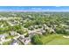 Stunning aerial shot of a verdant community with diverse homes, mature trees, and a hot air balloon in the distance at 6610 Royal Oakland Dr, Indianapolis, IN 46236