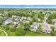 Delightful aerial view featuring homes with pools, green lawns, mature trees, and access to a nearby golf course at 6610 Royal Oakland Dr, Indianapolis, IN 46236