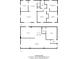 Complete house floor plan layout showing the dimensions of the kitchen, bedrooms, living room, and basement areas at 7482 W Us Highway 40, Indianapolis, IN 46229